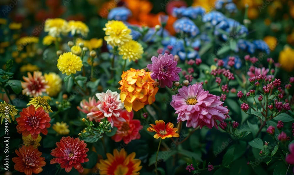 Autumn flowers in city flowerbeds, rich colors, urban garden, seasonal beauty Autumn flowers in city flowerbeds, rich colors, urban garden, seasonal beauty