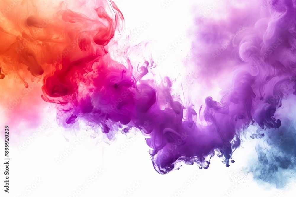 Fototapeta premium This abstract artwork features vivid swirls of purple and red smoke intertwining and blending together, creating a mesmerizing and dynamic visual effect that captures the eye.