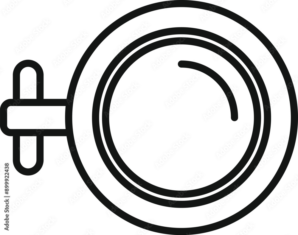 Simple line drawing of a round window shutter showing the open position Simple line drawing of a round window shutter showing the open position