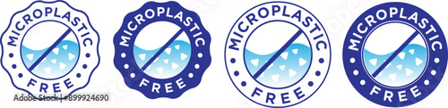 Microplastic free vector icon logo badge concept design 
