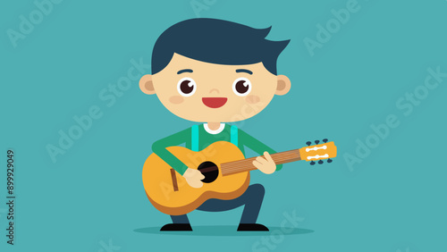 Kid Playing guitar. Hobbies and interests