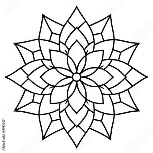 floral shape line art Mandala design for Coloring page, Pattern
