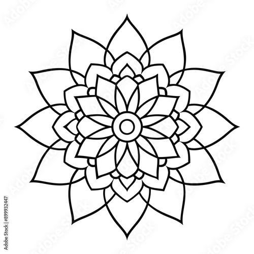 floral shape Mandala design for Coloring page, Pattern design