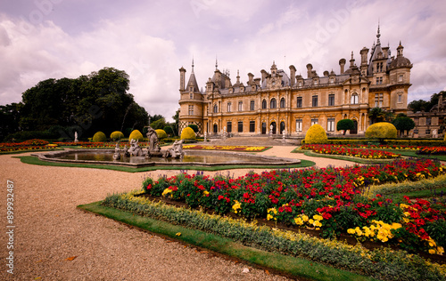 The parterre at the Manor in Waddesdon in full bloom photo