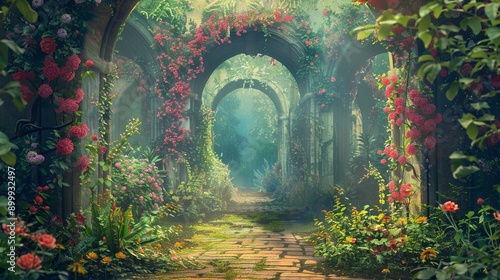 dreamy fairyland with gates and harmony photo