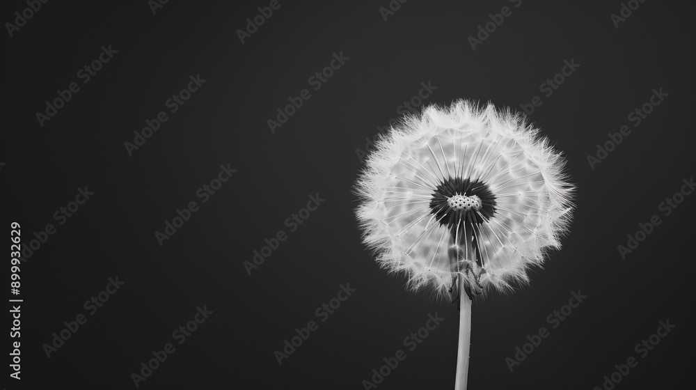 Fototapeta premium Abstract dandelion flower background. Seed macro closeup
