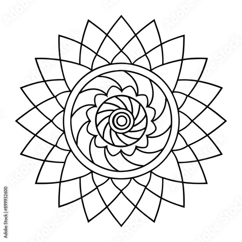 Simple Mandala design for Coloring page, Patterns
