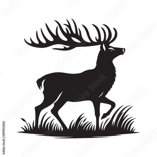 Deer silhouette vector illustration photo