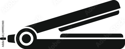Black hair straightener for straightening hair, creating sleek and stylish looks