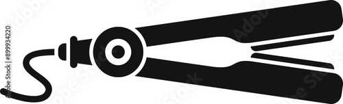 Hair straightener icon in simple style isolated on white background