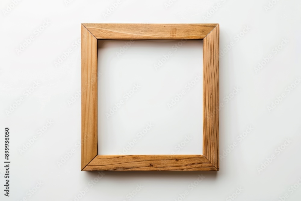 A simple wooden picture frame with a clean design, displayed on a white background, perfect for showcasing artwork or photographs A simple wooden picture frame with a clean design, displayed on a white background, perfect for showcasing artwork or photographs