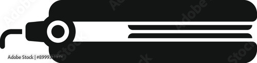 Hair straightener icon in black simple style isolated on white background