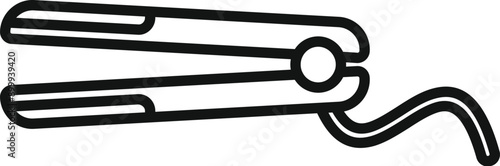 Hair straightener icon representing the concept of hairdressing and hairstyling for beauty purposes