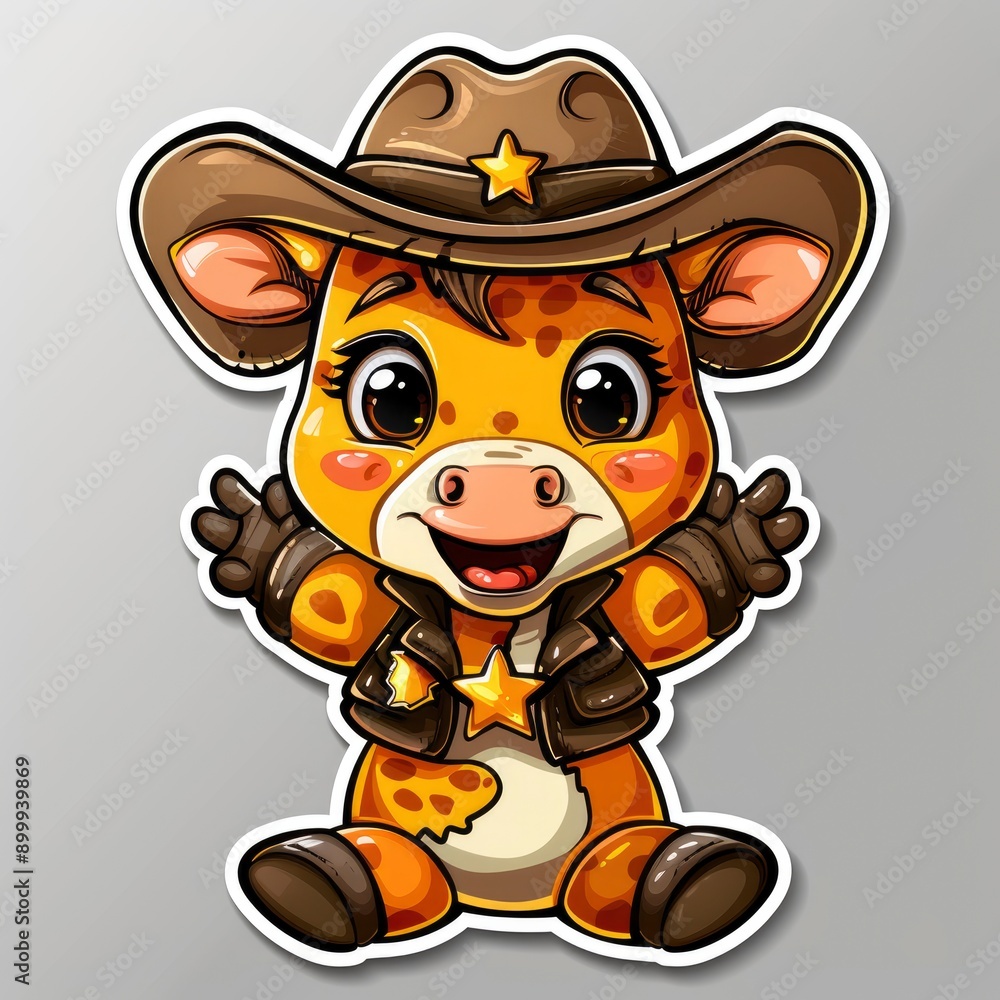 Cute Cartoon Giraffe Wearing Cute Cartoon Giraffe Wearing