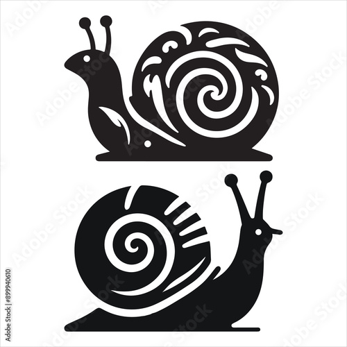 graphic icon of a simple logo with a snail outline