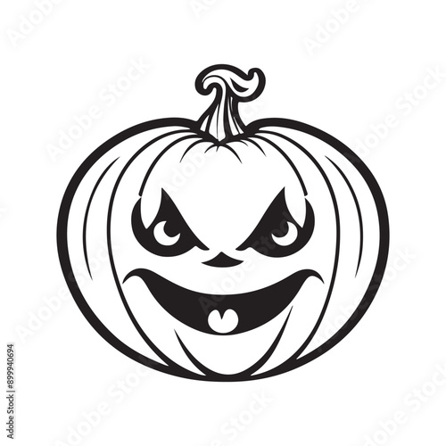 Pumpkin line art vector illustration