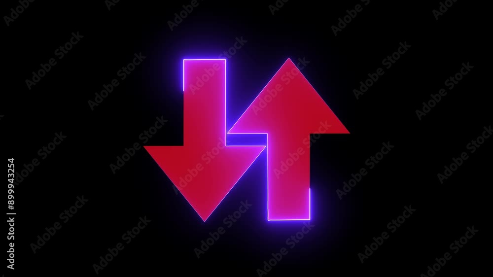 Abstract double arrow icon with up and down animated on background Abstract double arrow icon with up and down animated on background