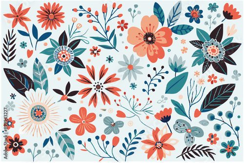 Wildflowers spring pattern 