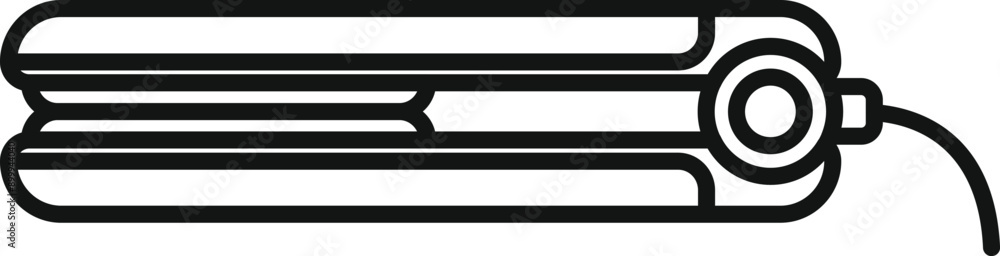 Hair straightener icon in outline style for beauty and fashion design Hair straightener icon in outline style for beauty and fashion design