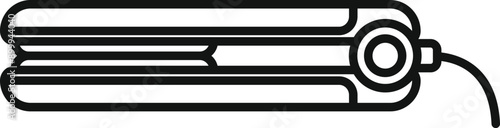 Hair straightener icon in outline style for beauty and fashion design