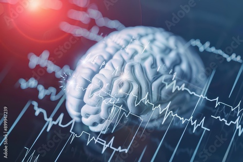 Epilepsy Concept An illustration represents epilepsy with brain wave patterns