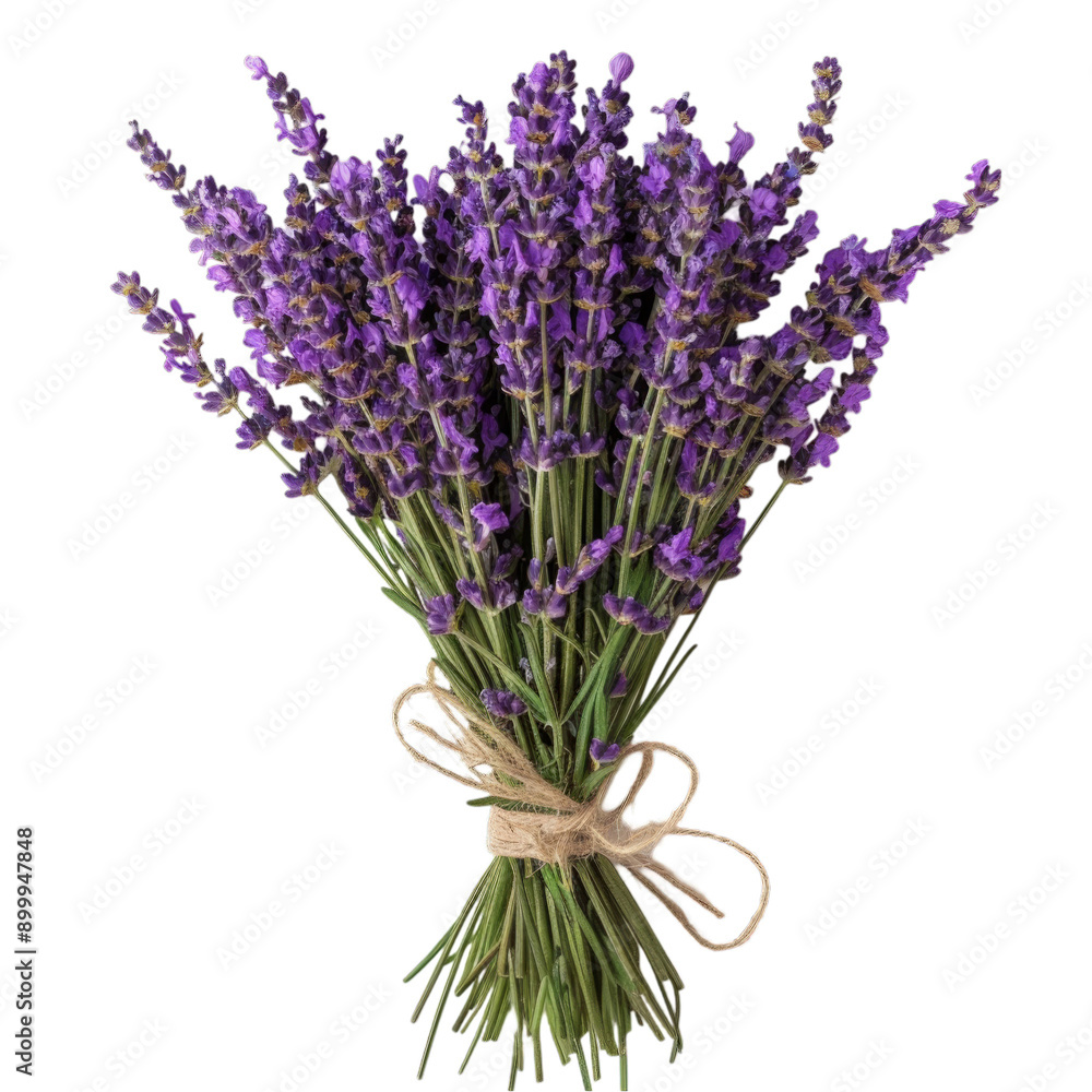Naklejka premium Beautiful Lavender Bouquet Wrapped with Twine for Home Decoration or Gift