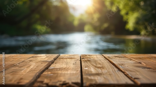 Wood Table Classic Style River View A classic wood table stands elegantly