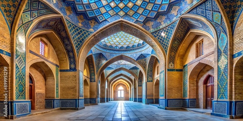 Arcade of the Blue Mosque or Kabud Mosque of Tabriz Iran AI Generative photo