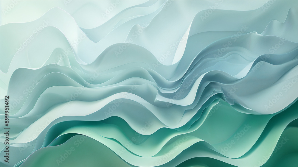 Smooth Gradient Waves in Light Blue and Mint Green Tones Smooth Gradient Waves in Light Blue and Mint Green Tones