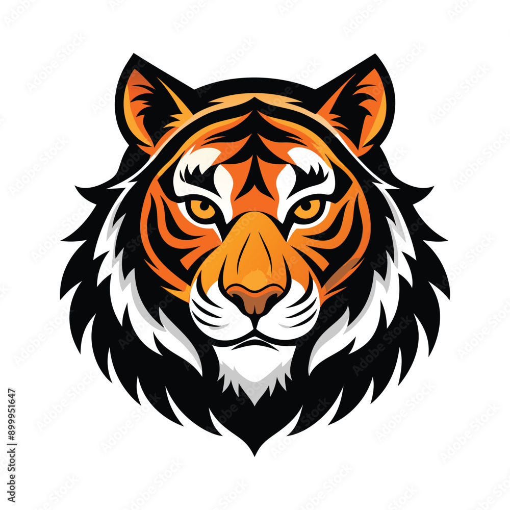 Fototapeta premium Tiger head mascot logo. Logo design. Illustration for printing on t-shirts.
