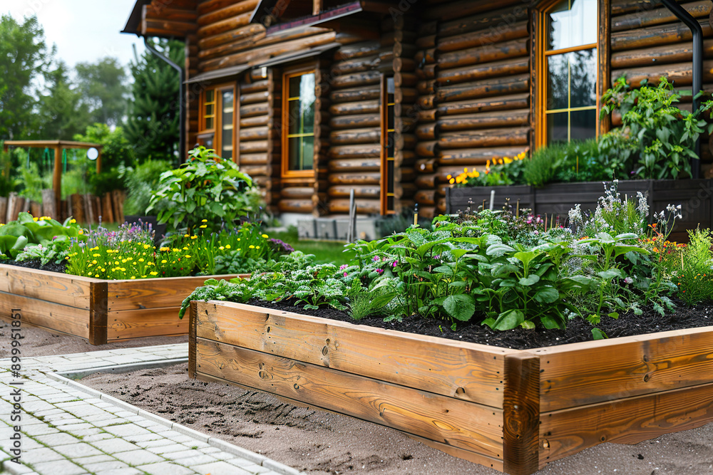 A large house with a garden in front of it. A large house with a garden in front of it.