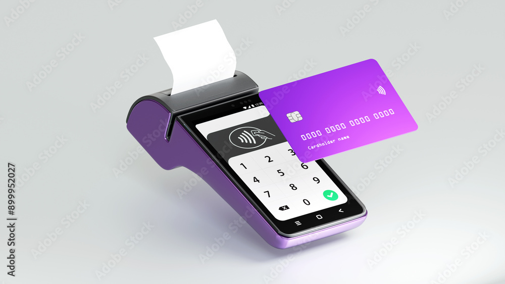Contactless payment by credit card and mobile phone banking empty ...