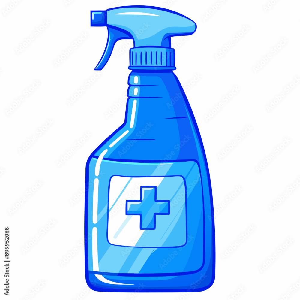 Blue Disinfectant Icon, Modern Design, Hygiene Product with Copy Space Blue Disinfectant Icon, Modern Design, Hygiene Product with Copy Space