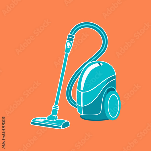  Vacuum Cleaner Icon, Modern Design, Cleaning Equipment with Copy Space