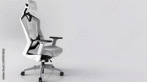 White Ergonomic Office Chair photo