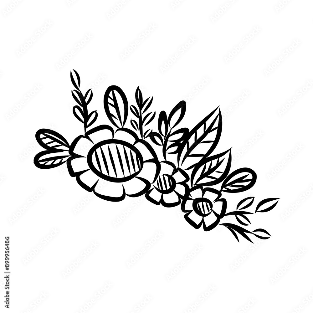 illustration of a flower sketch on white background illustration of a flower sketch on white background