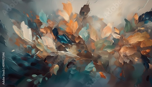 Wallpaper Mural An artistic gentle colorful background with flowers painted by a palette knife	 Torontodigital.ca