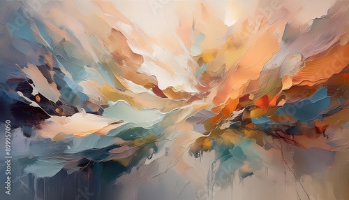Wallpaper Mural An artistic gentle colorful background painted by a palette knife	 Torontodigital.ca