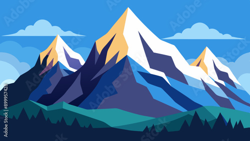  Mountains background vector illustration 