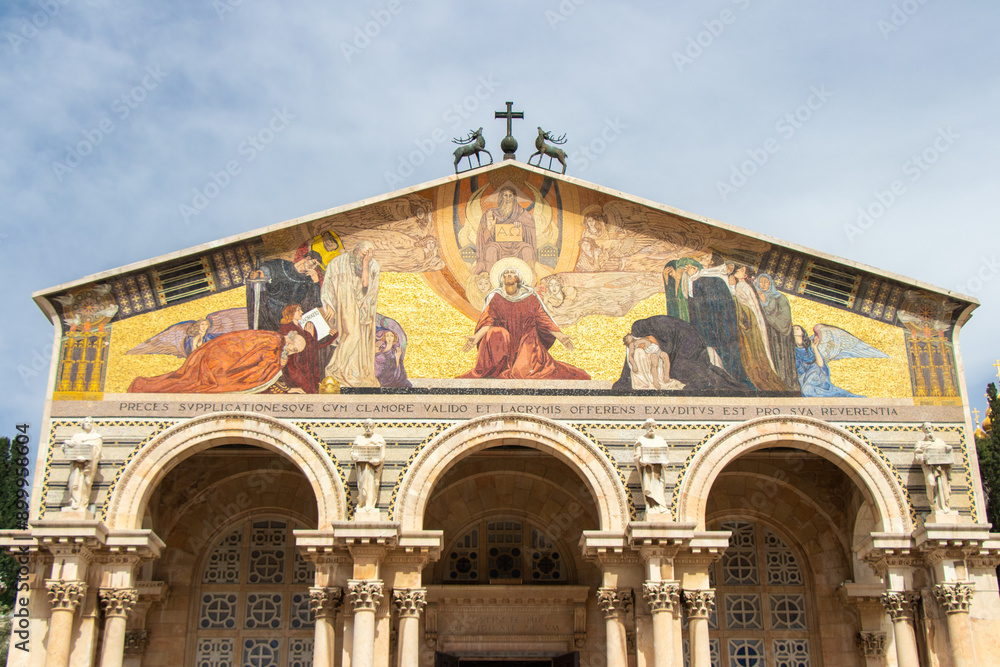 Naklejka premium Jerusalem - Palestine. The Church of All Nations also known as the Basilica of the Agony.