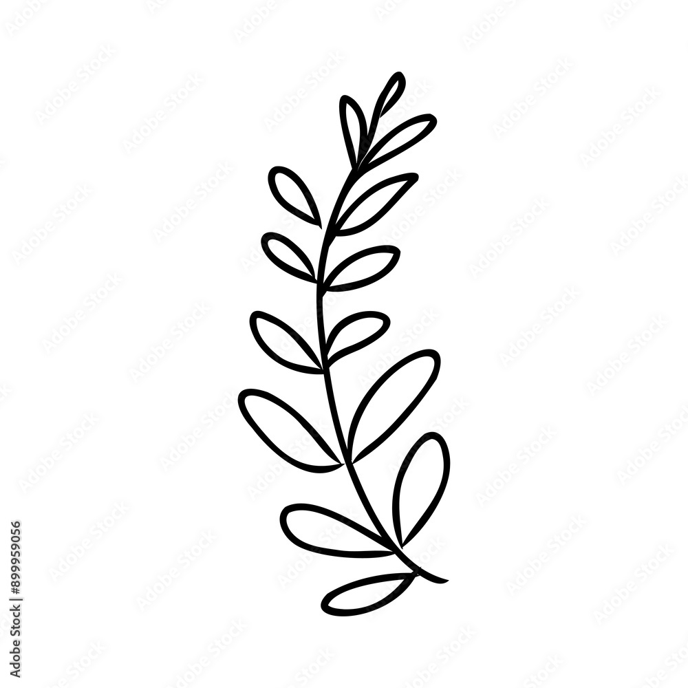 Fototapeta premium Shrub of various shapes, bush of grass With illustration style doodle and line art