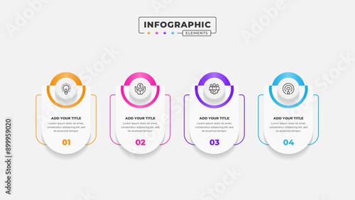 Vector business process infographic design template with 4 steps or options