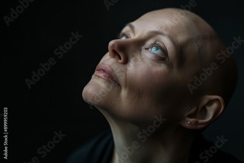 Power portraits of cancer patient. Oncology. Breast cancer. Chemotherapy