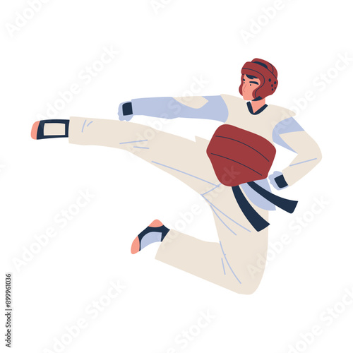 taekwondo man fighter in kimono