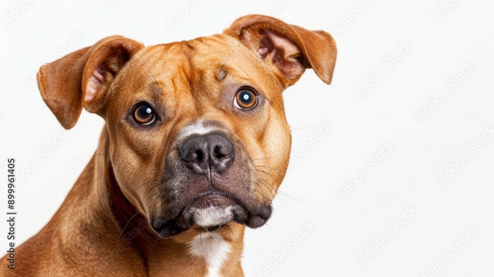 Four Year Old American Staffordshire Terrier on White Background Four Year Old American Staffordshire Terrier on White Background