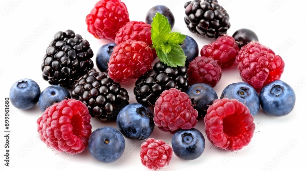 berry mix on a white background berry mix on a white background