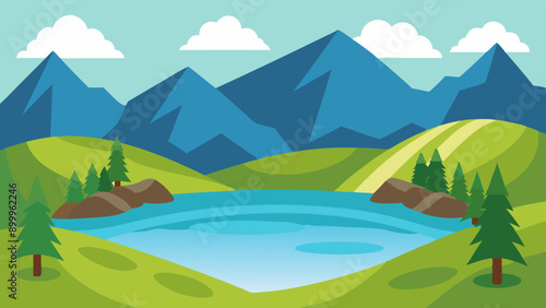  Lakes vector arts illustration 