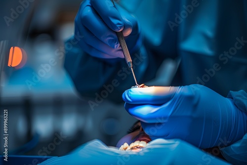 Preparation For A Dental Examination With Focus On Dental Instruments And Soft Lighting