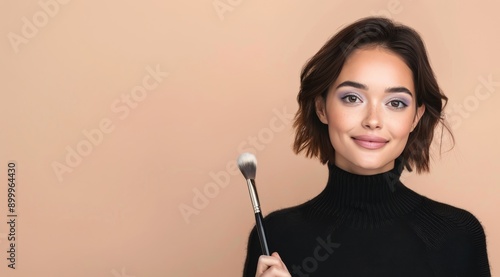 Woman Applying Makeup With Brush