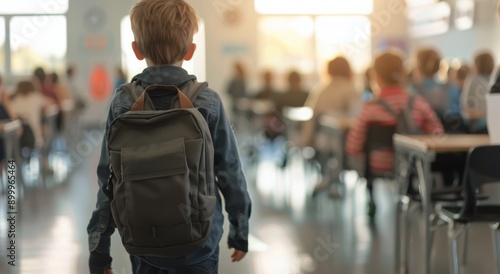 Boy Leaving Classroom After School